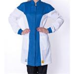 ESD dámsky plášť, 2/3 dĺžky, 74% polyester, 24% bavlna, 2% vodivé vlákno