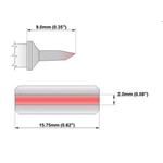 Kliešťový pár - čepeľový hrot 15.75mm široký, nový - 325°C - 358°C - K60TZ160