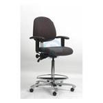ESD látková stolička s opierkou na ruky, 390 - 440 mm