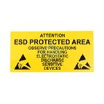 ESD štítok s textom: Attention ESD protected area