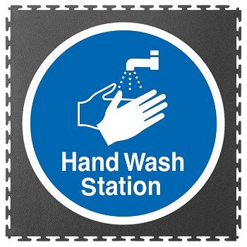 Dlaždica s logom "Priestor na umývanie rúk"