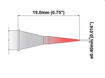 Kónické ostrie 0.4 mm - 325°C - 358°C - K60BV004