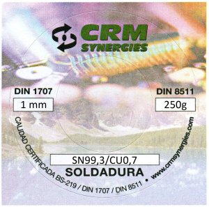 Trubičkový cín SN99,3CU0,7 (1 mm, 250g)