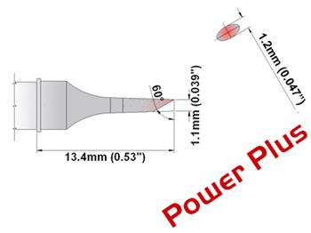 Skosenie 60° 1.10mm (0.04"), Power Plus