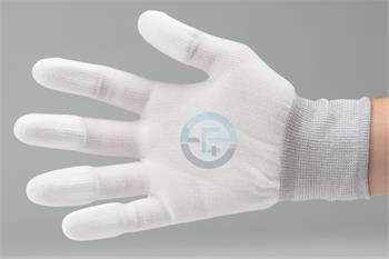 ESD disipatívne nylonové rukavice s PU prstov S