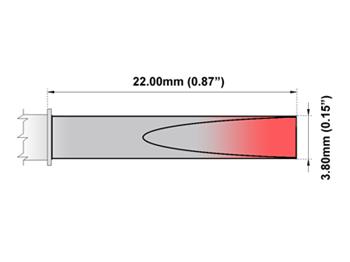 Sekáček 12° dlouhý dosah 3.8mm - 420°C - 475°C - M
